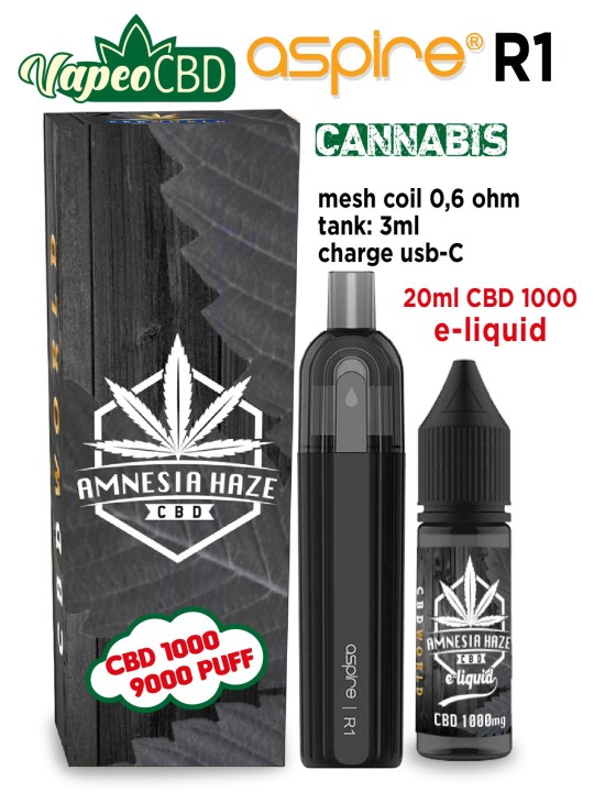 Kit desechable 9000 puff cannabis cbd 1000 vapeocbd.es