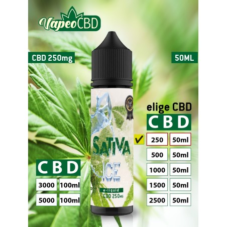 Sativa Ice e-líquido CBD extracto de marihuana online en VapeoCBD.es