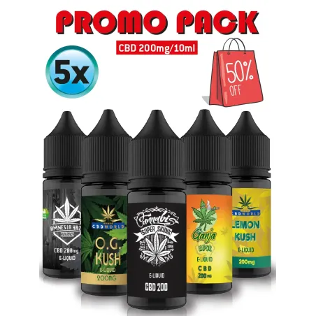 Oferta especial 5 e-líquidos de CBD sabor a marihuana en VapeoCBD.es