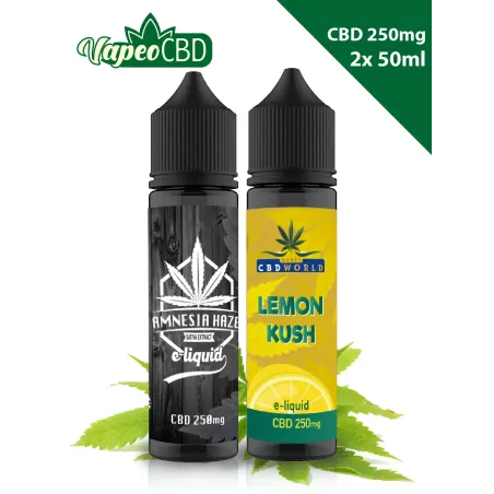 Oferta especial 2 e-líquidos de CBD sabor a marihuana en VapeoCBD.es