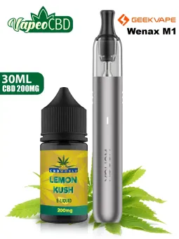 Lemon Kush CBD 200 + Wenax M1 Pod Mod online en VapeoCBD.es