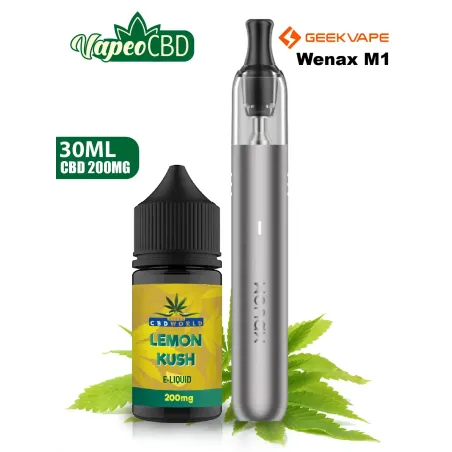 Lemon Kush CBD 200 + Wenax M1 Pod Mod online en VapeoCBD.es